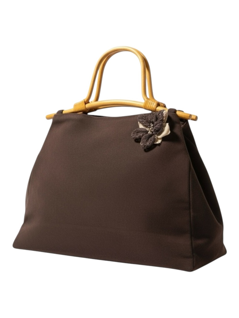90’s: Julie Brown ꕥ Bamboo Boho Top Handle Satchel Bag ꕥ Chocolate Micro Suede ꕥ - Picture 2 of 16